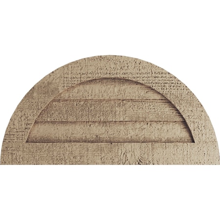 Ekena Millwork Timberthane Rough Sawn Half Round Faux Wood Non-Functional Gable Vent, Primed Tan, 36"W x 18"H GVURHR36X18DRSPR